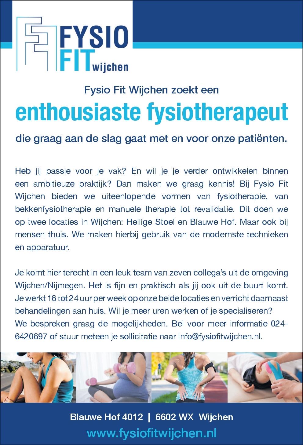 vacature fysio fit wijchen